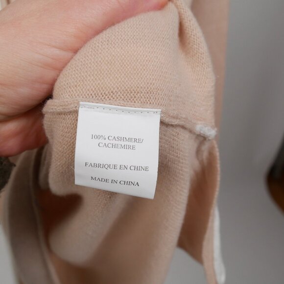 Monelle | Newport cashmere tunic sweater camel & white embroidered Large - Picture 5 of 8